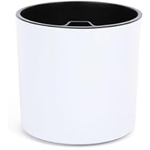 rePotme 8 inch Self Watering Plant Pot for Indoor Plants, African Violets, Succulents, The Aqua Core Collection Designer White