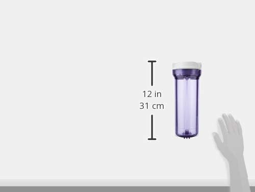 iSpring HC12X2 1/4'' Clear Water Filter Housing for Reverse Osmosis System, 2.5 Inch x 10 Inch Filters, Pack of 2