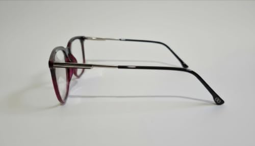 Image of Soft Square Optical Eyeglass Frame for Men & Women, Front with Metal Temples, Clear Demo Lenses, Lightweight Mixed Material Frame, Ribbed Temple Design for Prescription Lens Replacement