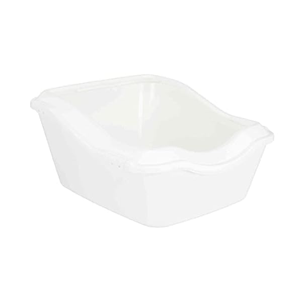 Trixie 40371 Katzentoilette Cleany Cat, mit Rand, 45 × 29 × 54 cm, weiß