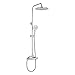 Plumbsys Colonna per Doccia Termostatica 38℃，Soffione doccia rotondo da 9,5 pollici,dotata di doccetta, tubo flessibile da 1,5 m, altezza regolabile, antiscottatura, set doccia cromo