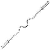 1. Die gebogene Langhantelstange besteht aus starkem kaltgewalztem Stahl, verchromt; Gesamtlänge 1200 mm / 47,2 Zoll, Eigengewicht 6,8 kg