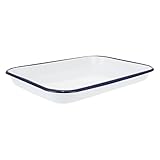 CONGARTENO Laboratory Enamel Tray Sterilized Square Tray 24X34X2.5Cm White Porcelain Rectangular Paint Mixing Plate for Scientific and Industrial Use