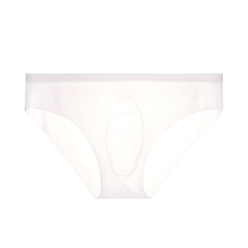 Lencería para hombre de moda tanga sexy transpirable, lencería y ropa sexy roja, slip para hombre sexy caliente para ropa térmica para hombre Unicolor, blanco, L