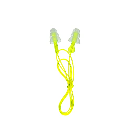 Image of Peltor Sport Tri-Flange Corded Reusable Earplugs, 3 Pair, Noise Reduction Rating (NRR) 26 dB,Comfortable Fit, Ideal for Range,Shooting & Hunting, Washable &Corded, Neon Yellow (97317-10C) (Pack of 2)