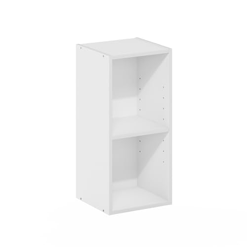 Furinno Fulda Book Shelf, 2-Tier Narrow Bookshelf, Bookcase with 10-in Width Storage Shelf, 9.3 x 9.8 x 21.2, for Living Room, Bedroom, Home Office, White by Furinno - Image 5