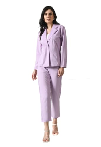 Image of Women's Cotton Blend 3-Piece Formal Suit Set Blazer, Straight Pants & Cami | Office Wear | Business Casual | Corporate | Interview