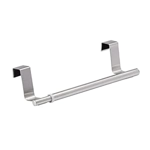 WENKO Telescoop, uittrekbare handdoekhouder voor keuken en badkamer, om op te hangen aan lade en kastdeur, zonder boren, roestvrij staal, 22-35 x 7 x 4 cm