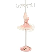 TOYANDONA Creative Pink Dress Mannequin Jewelry Organizer for Necklace Earring Display Stand Elegant Jewelry Holder for Dressing Table Vanity Gift for Women and Decorative Display