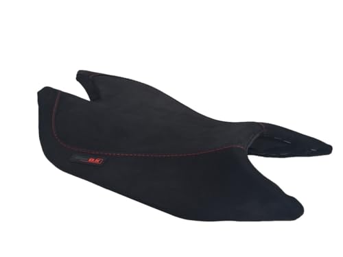 Housse de selle pour Aprilia Tuono 660 noire et rouge, finitions premium pilote