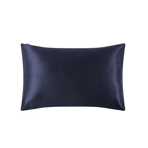 Taie d'oreiller en soie et satin 50x75cm avec fermeture éclair laconique