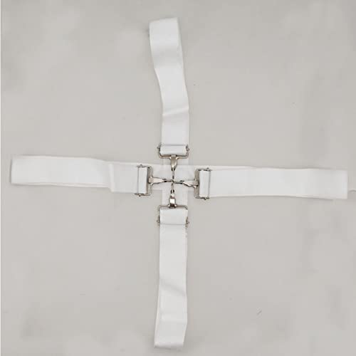 Milisten 3Pcs Harness Nylon White Band Carrier Shoulder Metal Instrument Bass Sling Cross Double Clip Straps Strap Belt Marching Percussion Adjustable Drum Snare Holder Parade #TOP6