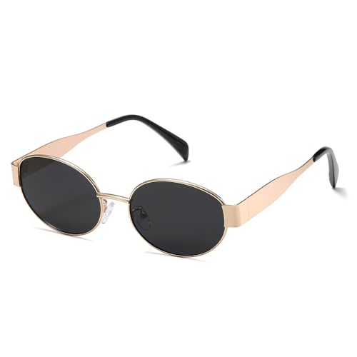Trendy Classic Oval Sunglasses for Women and Men Fashionable Retro Sun Glasses with UV400 Protection, Style YJ1217 - Main Image