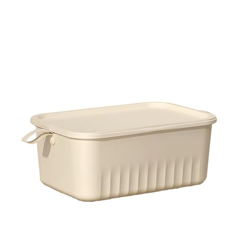 Image of KREPS Multi Purpose Plastic Storage Bins Stackable Organizer Boxes with Lids, Stackable Crates for Home & Kitchen, items like books, clothes, snacks, toys. (Pack Of 1, Medium - 39 X 27 X 24 CM)