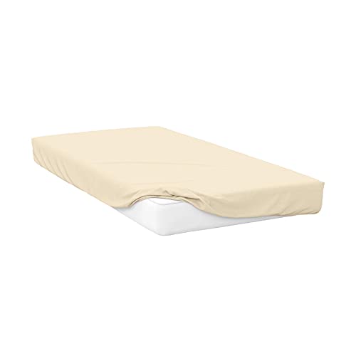 Image of Belledorm Jersey Cotton Deep Fitted Sheet (Narrow Double) (Ivory)