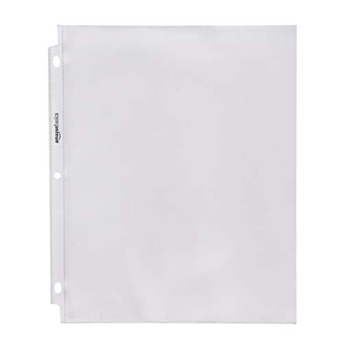 Image of Amazon Basics Sheet Protectors for 3 Ring Binder, Non-Glare, Top Loading, Letter Size 8.5 x 11 in, Clear, 1200-Pack