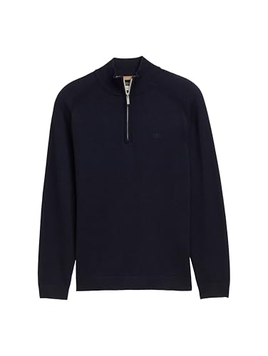 Tom Tailor Herren 1047569 Troyer Strickpullover Mit Logo-Stickerei, 13160 - Knitted Navy Melange, XL EU – Ansicht 4