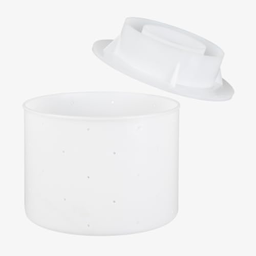 Milky Moule à fromage avec fond et couvercle presseur Ø 200 mm – Moule à fromage à faire soi-même – Moules à fromage pour camembert et fromage à la crème –...