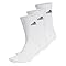 adidas Unisex Cushioned Crew Socks 3 Pairs, White / Black, 8.5-10