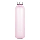 TTHUST 1 Litre Drinking Bottle Suitable for Carbonated Drinks Leak-Proof BPA-Free Water Bottle with Time Markers for Sports Gym