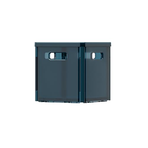 Gorocking 折りたたみ収納ボックス 透明 7色 フタ付き 16L 積み重ね可能 おしゃれ 収納ケース プラスチック 折り畳みコンテナ キッチン リビング おもちゃ 衣類 収納 (青, 5個)