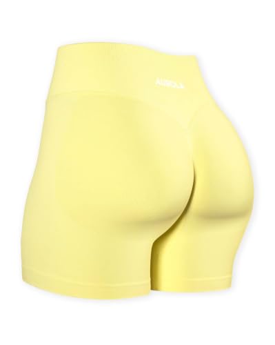 Image of AUROLA Influence Workout Shorts for Women,2.5 3.5 4.5 5.5 6.5 No Roll Up Squat Proof Scrunch Seamless Compression Gym Short
