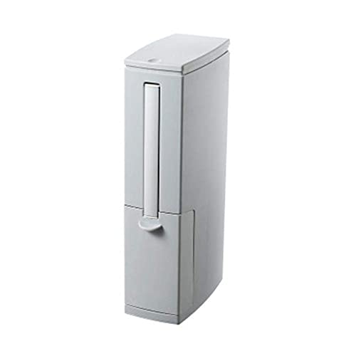 ゴミ箱トイレブラシ一体型収納ホルダーボックスナロータイプバスルームトイレブラシベンド多機能4In 14Lゴミ箱バスルーム用-Gray