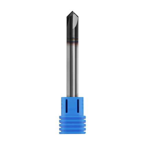 Image of 1 /4in Solid Carbide End Mill, Chamfer Mill - Double End, 4 Flutes, 90 Chamfer Angle, AlTiN Coated Bits Tool for Medium Hardness Steel, Brass, Iron