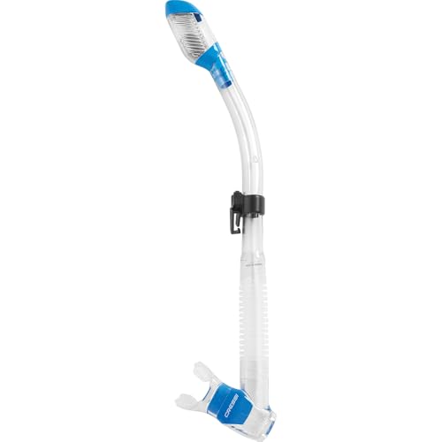 Cressi Schnorchel Dry Snorkel, Unisex, Multicolor (Transparente/Azul royal), Talla única