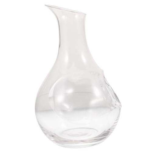 PRETYZOOM Decanter Vino in Vetro Con Beccuccio Inclinato e Design Incavato Per Ghiaccio Caraffa Raffredda e Dispensa Vino Elegante Per Casa e Ristoranti