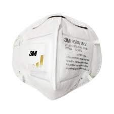 Image of 3M Anti Pollution 9504 INV FFP2 Dust Protection Safety Disposable Non Woven Mask and Respirator with Valve (White) - Pack of 10