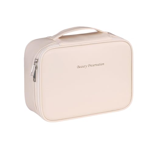 Neceser Viaje Mujer, Impermeable Neceser Mujer Maquillaje, Makeup Bag, Bolsa de Maquillaje Grande, Accesorios de Viaje,para Viaje, Dormitorio, Cuarto de baño,Blanco
