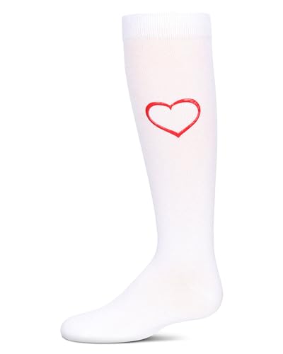 MeMoi Girls' Puff Paint Heart Knee High Socks2