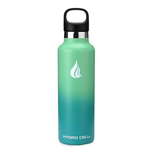 Hydro Cell Stainless Steel Water Bottle W/Straw & Standard Mouth Lids - Keeps Liquids Hot Or Cold With Double Wall Vacuum Insulated Sweat Proof Sport Design (Mint/Green, 24Oz) #TOP1