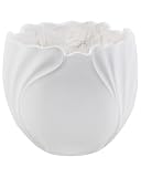 Blumentopf groß Magnesiumoxid cremeweiß rund 44x44 cm mit Loch 43 cm hoch In- & Outdoor Arpone