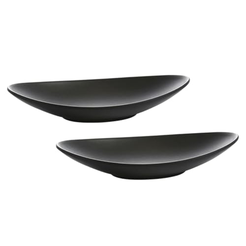 Platos pequeños para sushi melamina negra 2 piezas miniatura 1