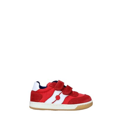 Baskets rouges pour enfant Faucon souples en cuir et tissu