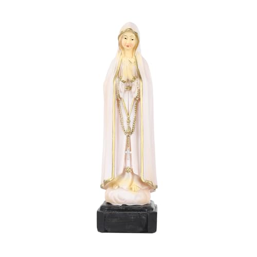 Figura virgem esperança macarena, virgem de fátima, virgem de carmen, virgem de orcío. Estátua da Virgem feita com resina. Figura religiosa, decoração religiosa (Virgem de Fátima 17 cm)