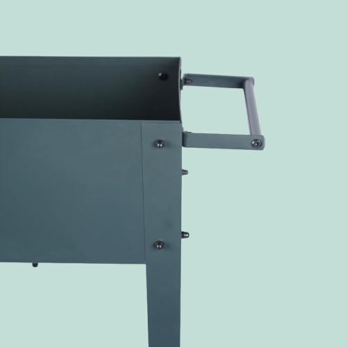 Bac surélevé ergonomique à roulettes avec étagère basse de rangement - 8