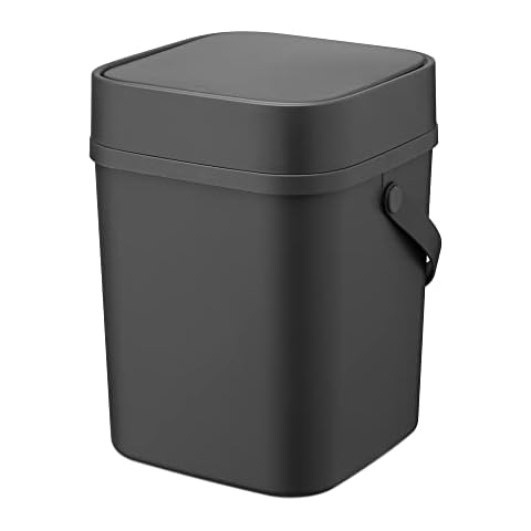 Navaris Cubo de Basura 12 litros Gris Cover