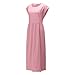 Pink Sleeveless for Women Summer Fall Crewneck Faux Gauze Linen Maxi Long Loose Fit Brunch Plain Dresses Ladies 2025 Soft Comfy Clothing Fashion 5XL