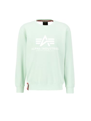 Alpha Industries Herren Basic Pullover Sweatshirt, Blickdicht, Mint, M – Ansicht 1
