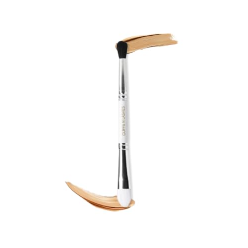 Image of Cuffs N Lashes Dual Makeup Brush | 2-in-1 Fluffy Blending Brush &Small Flat Brush 04 | Eye Shadow Application &Seamless Blending | Soft Premium Bristles | Travel Friendly Eye Makeup Tool