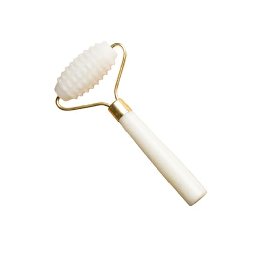 COLLBATH Natural Crystal Facial Massager Jade Roller Face Care Tool Ergonomic Metal Pole Compact for Travel