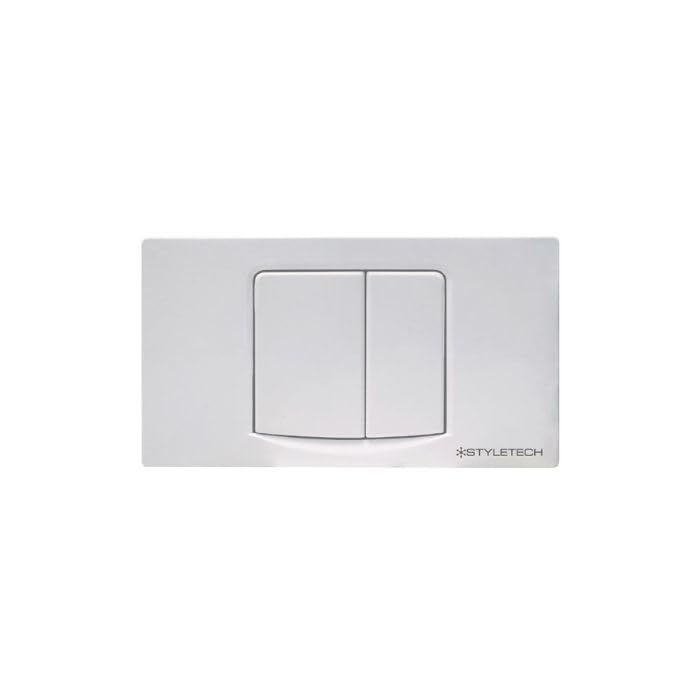 San Marco Fusion Dual Flush Plate, white plastic with two buttons