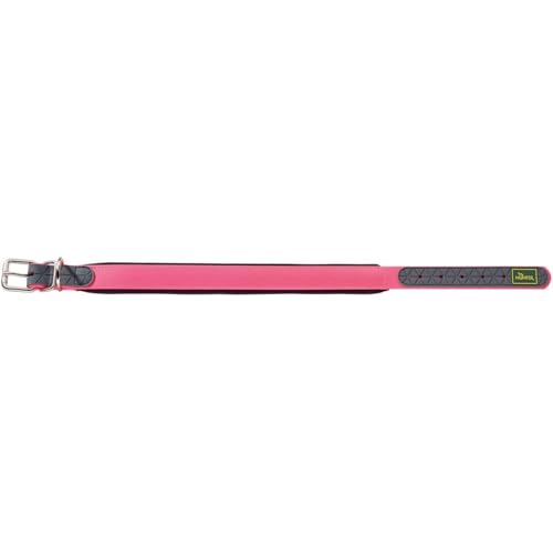 HUNTER Hundehalsband CONVENIENCE COMFORT, Farbe: neonpink, Mit Neopren-Polsterung, witterungsbeständig, pflegeleicht, ideal für Sport & Freizeit, Größe: 55