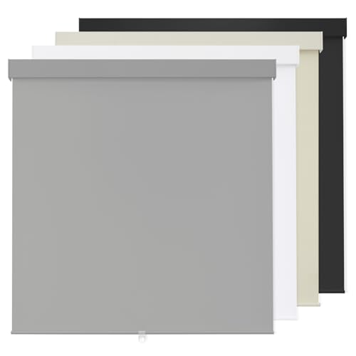 100% Blackout Roller Shades Cordless Blinds for Indoor Windows,Free-Stop Window Shades Pull Down,Thermal Insulated Fabric UV Protection,Blackout Window Guard Blinds for Home,Office,Grey,23