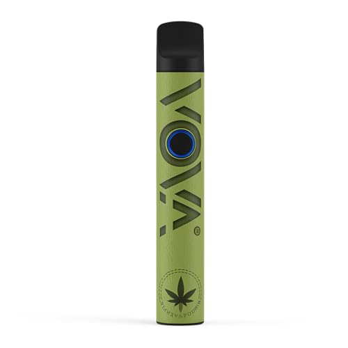 Vaporizador de Hierbas Secas Portátil VOVA con Diseño Compacto y Cuero Vegano, 2 Niveles de Temperatura, Calentamiento Rápido y Uso Discreto – Ideal para Interior (Verde)