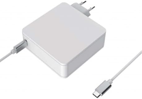 SIMPLETEK - Alimentatore 90W USB-C Per Notebook PC | Bianco Connettore Type-C 5V 9V 12V 15V 20V