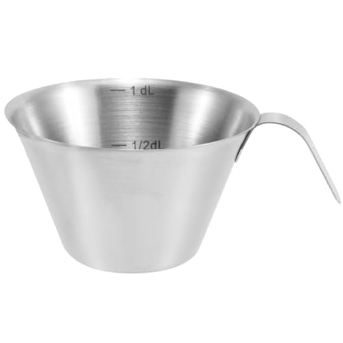 MALUGOGO Taza Medidora de Espresso de 100 Ml en Acero Inoxidable Escala Precisa, Taza Resistente para Café Doméstico, Recipiente Compacto Adecuado para Extracción y Preparación de Café